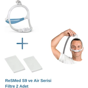 Airfit P30ı Cpap Burun Yastık Maskesi (Std)+Resmed S9 Ve Air Serisi Filtre 2’Li Paket