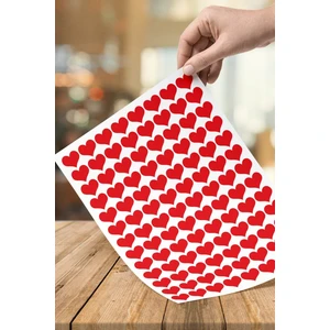 Armut Reklam 220 Adet 2 cm Yapışkanlı Kalp Şekilli Kırmızı Sticker Etiket Paketleme Parti Hediyeleri