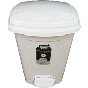 Poly Time Polytime Pedallı Basmalı Çöp Kutusu Kovası - Iç Kovalı - Beyaz - 6 Litre - 28X22X22 Cm.