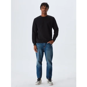 Siyah Bisiklet Yaka Sweatshirt