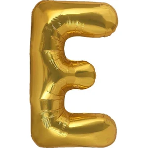 Patladı Gitti E Harf Gold Folyo Balon 32-34 Inc 82 cm