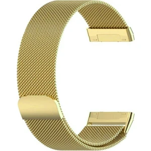 Fitbit Versa 3 Ile Uyumlu Metal Milanese Kordon Gold