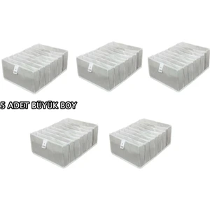 5 Adet - 8 Gözlü Çekmece Içi Akordiyon Organizer - Large 24 x 37 x 18 cm