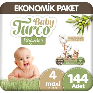 Baby Turco Bebek Bezi 4 Numara 8-14 Kg 144 Adet