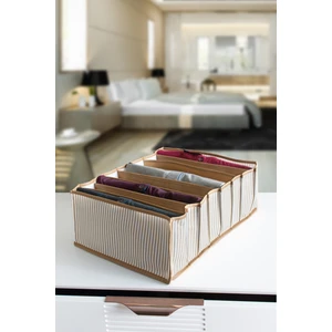 8 Gözlü Çekmece Içi Bej Çizgili Düzenleyici Organizer - Xlarge 30 x 39 x 14 cm
