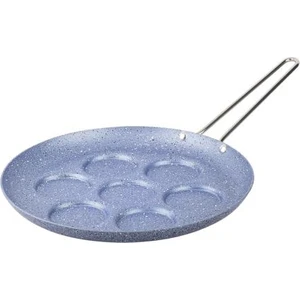 Gri Mavi Renk Granit Pankek Tavası 28CM -7 Bölmeli (Çelik Kulp)