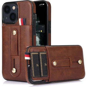 YKD Store Apple iPhone 13 Mini Brown Için Cüzdan Deri Kılıf (Yurt Dışından)