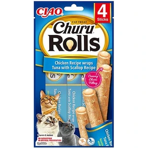 Churu Rolls Sticks Deniz Taraklı, Tavuk Sargılı ve Ton Balıklı Kedi Ödülü 10GR 4lü