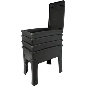 4 Katlı Kompost Solucan Kutusu (Renk: Siyah)