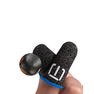 Jimmy Fois Fiber E-Spor Ter Parmak Seti Sıfır Dokunma Oyun Parmak Seti (1 Çift-2 Parmak)-Gri Mavi (Yurt Dışından)