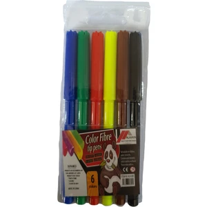 6 Renk Keçeli Boya Kalem Seti 6'lı Paket