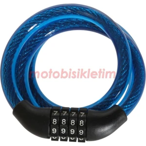 Bisiklet Şifreli Halat Kilit 12X80 [4 Haneli - Değişebilir Şifre]