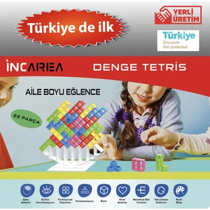Denge Tetris / Kule - Koordinasyon, Zeka ve Denge Oyunu ( Denge Oyuncağı ) 22 Parça