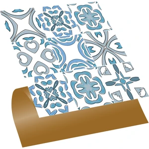Kendinden Yapışkanlı Mavi Kabuki Desenli Pvc Karo 30x30 cm 4 Adet 0,36 M2