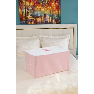 Orta Boy Baskı Detaylı Pembe Çizgili Hurç 63 x 40 x 34 cm