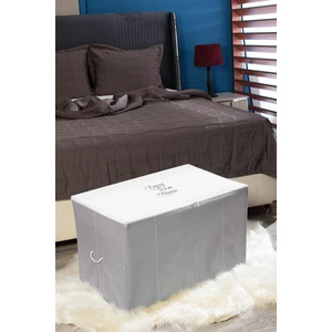 Büyük Boy Baskı Detaylı Gri Çizgili Hurç 74 x 46 x 46 cm