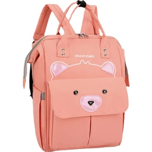 Lovehome Büyük Kapasiteli Ayıcık Detaylı Çok Fonksiyonlu Anne Bebek Çantası - Pembe (Yurt Dışından)