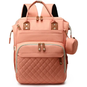 Lovehome Büyük Kapasiteli Bölmeli Anne Bebek Sırt Çantası  - Pembe (Yurt Dışından)