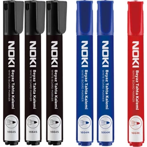 Beyaz Tahta Kalemi 6 Lı Set(3 Siyah-2 Mavi-1 Kırmızı)