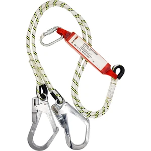 Şok Emicili Çift Bacaklı Kanca Karabinalı Safeset Sertifikalı Lanyard