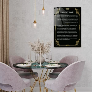 | Dini İslami Tablo | Bereket Duası | Cam Tablo | 40cm x 60cm