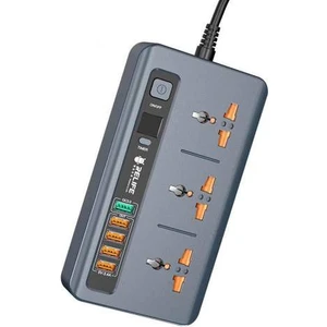 Girnet Bilişim Relife RL-316D Akıllı Priz Akım Korumalı 1,9mt Kablo Üniversal 5 USB 5V-3.4A Qc 3.0 Digital Ekran