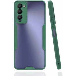 Case 4U Tecno Camon 18 P Kılıf Kamera Korumalı Ultra Ince Buzlu Mat Renkli Parfe Silikon Kapak Koyu Yeşil