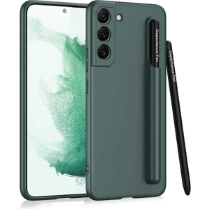 Case 4U Samsung Galaxy S22 Uyumlu Kılıf Kamera Korumalı Kalemli Ays Arka Kapak Koyu Yeşil