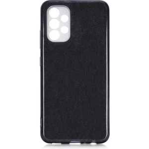 Case 4U A13 4g Uyumlu Kılıf Çift Katmanlı Simli Shining Sert Silikon Arka Kapak Siyah