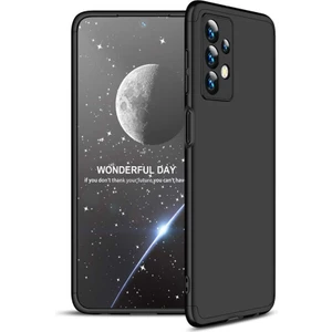 Case 4U Samsung Galaxy A23 Uyumlu Kılıf 3 Parçalı Tam Koruma Sert Mika Ays Kapak Siyah