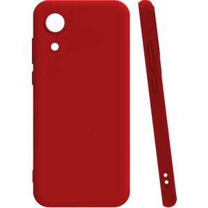 Case 4U A03 Core Uyumlu Kılıf Kamera Korumalı Mat Renkli Yumuşak Kalın Sağlam Silikon Kılıf Biye Kırmızı