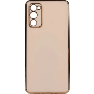 Case 4U Samsung Galaxy A03s Uyumlu Kılıf Kamera Korumalı Yumuşak Pastel Altın Kenar Bark Kapak Rose Gold