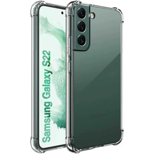 Case 4U S22 Plus Uyumlu Kılıf Kamera Korumalı Darbe Emici Anti Shock Silikon Arka Kapak Şeffaf