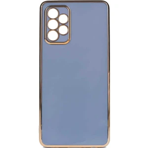 Case 4U Samsung Galaxy A33 5g Uyumlu Kılıf Kamera Korumalı Yumuşak Pastel Altın Kenar Bark Kapak Açık Mavi