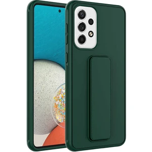 Case 4U A73 Uyumlu Kılıf Stand Olabilen Mat Yüzey Kaliteli TPU Silikon Qstand Arka Kapak Koyu Yeşil