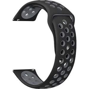 Samsung Galaxy Watch 4 Classic 46 mm R890 Için Delikli Spor Kordon Siyah Gri