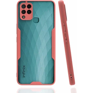 Case 4U İnfinix Hot 10T Kılıf Kamera Korumalı Ultra Ince Buzlu Mat Renkli Parfe Silikon Kapak Pembe