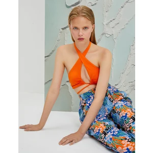 Şahika Ercümen XKoton - Pencere Detaylı Halter Yaka Bikini Üstü