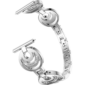 Samsung Galaxy Watch 4 Classic 46 mm R890 Için Pırlanta Görünümlü Metal Fantezi Kordon Gümüş