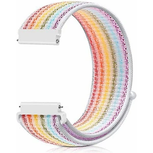 Samsung Galaxy Watch 4 Classic 42 mm R880 Için Dokuma Kordon Gökkuşağı