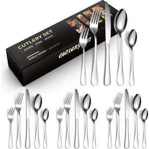 Love Home 20 Parça Paslanmaz Çelik Çatal/bıçak/kaşık Takımı - Gümüş (Yurt Dışından)