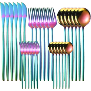 Love Home 30 Parça Paslanmaz Çelik Çatal/bıçak/kaşık Takımı - Çok Renkli (Yurt Dışından)