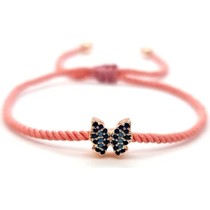Pag Accessories Makrome Burgu Ipli Kelebek Figürlü Zirkon Taşlı Kadın Bileklik