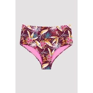 Çok Renkli Bali Çiçek Desenli Yüksek Bel Bikini Altı
