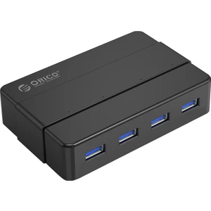 4 Portlu Usb3.0 Superspeed 12V Güç Adaptörlü Çoklayıcı Hub,  Siyah, 100 Cm, H4928-U3-V1