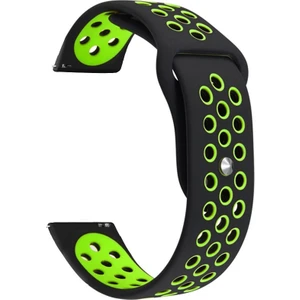 Samsung Galaxy Watch 4 Classic 42 mm R880 Için Delikli Spor Kordon Siyah Yeşil