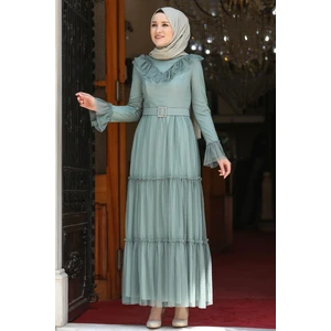 Amine Hüma Damla Elbise Mint