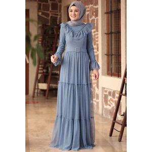 Amine Hüma Damla Elbise Indigo