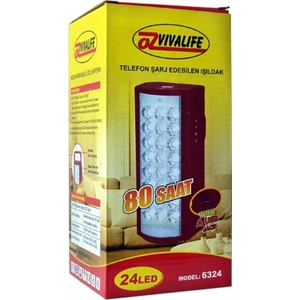 24 LED Şarjlı Işıldak