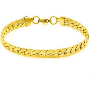 Trend Collection Snake Model Unisex Kararmaz Gold Çelik Bileklik